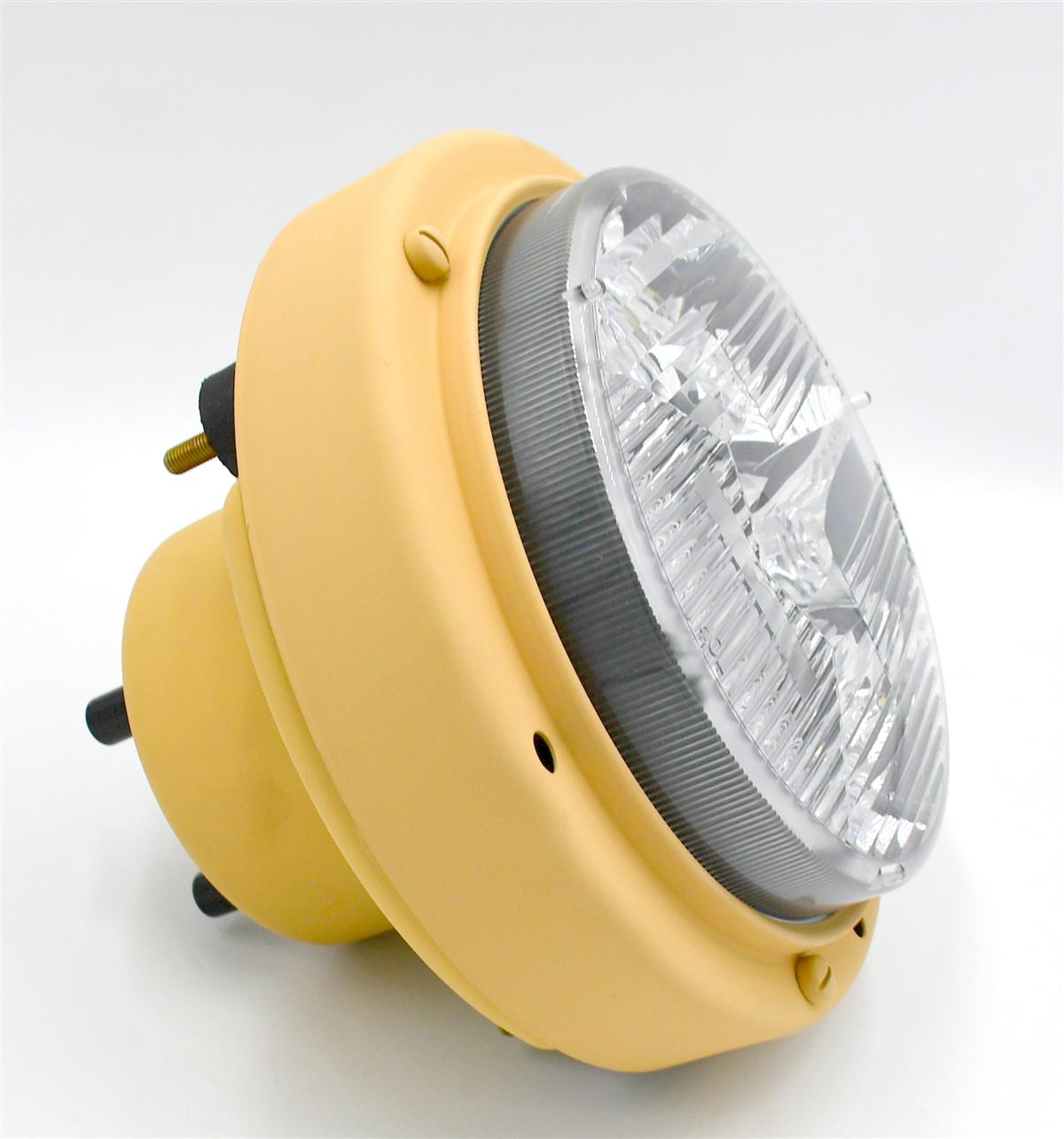 LED Headlight 24 Volt with Tan Metal Housing